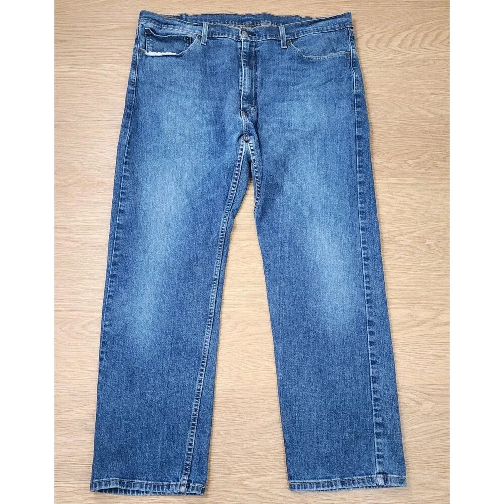 Levi's 505 Jeans Mens 40x30 Regular Fit Straight Blue Rugged Denim Cowboy Pants